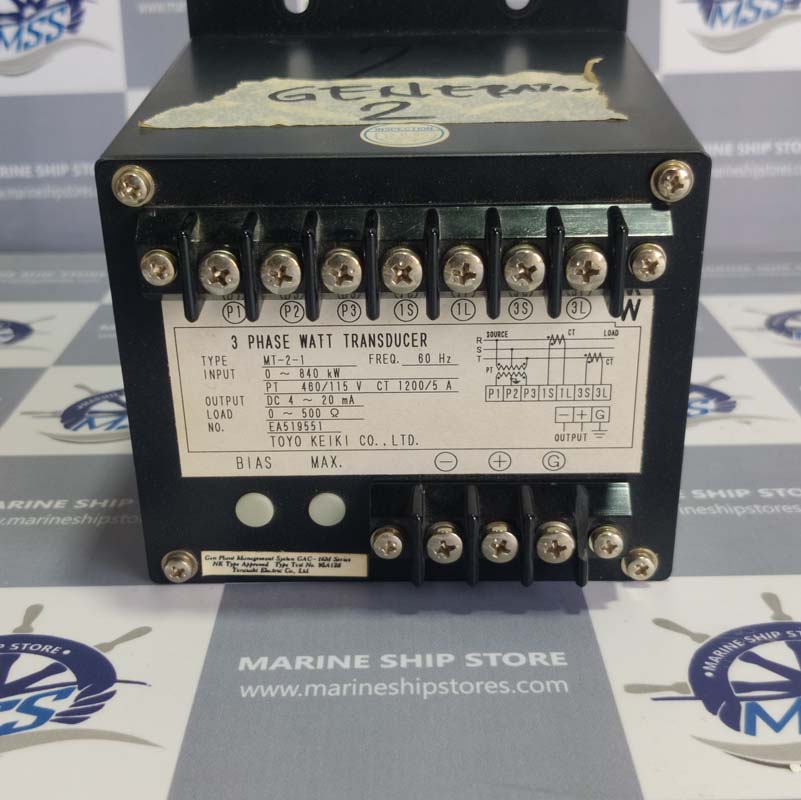 TOYO KEIKI MT-2-1 3 PHASE WATT TRANSDUCER copy
