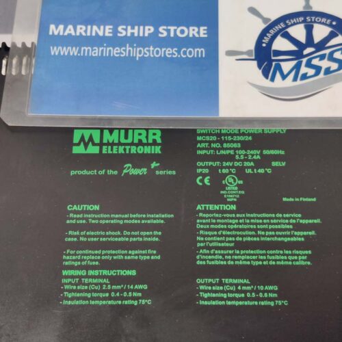 MURR ELEKTRONIK MCS20-115-230-24-85063 SWITCH MODE POWER SUPPLY