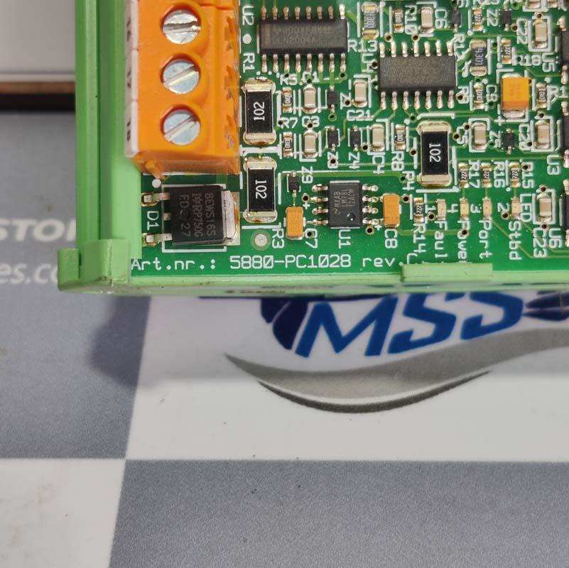 ROLLS ROYCE MARINE DEPT. STEERING GEAR TENFJORD 5880-PC1028 REV-C PCB MODULE