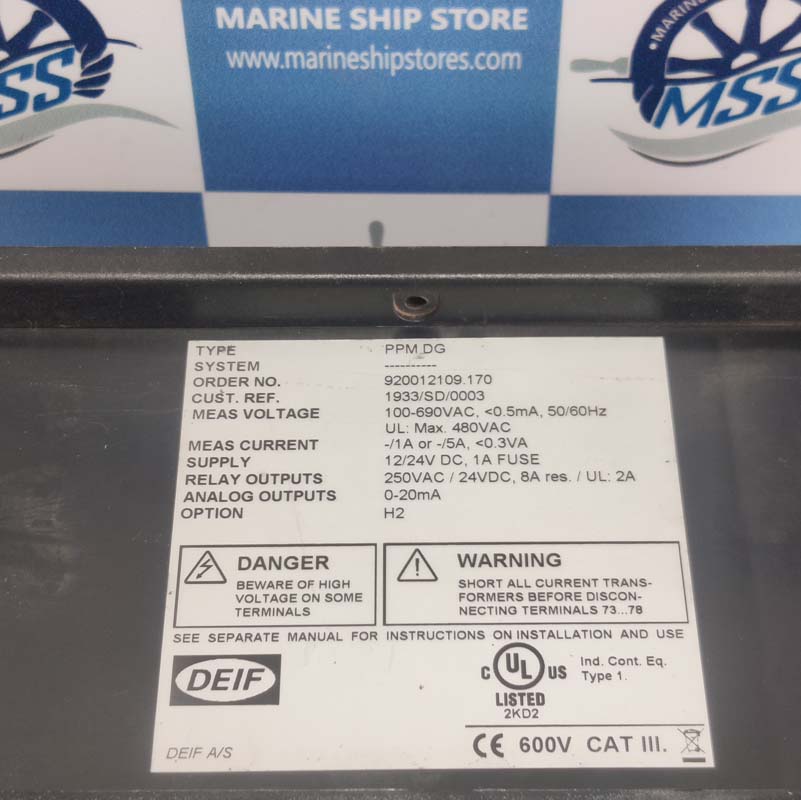 DEIF PPM-DG 920012109.170 PROTECTION AND POWER MANAGEMENT