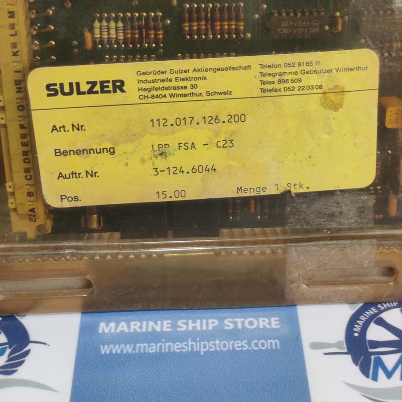 SULZER 112.017.126.200 PCB CARD-1 SULZER 112.017.126.200 PCB CARD