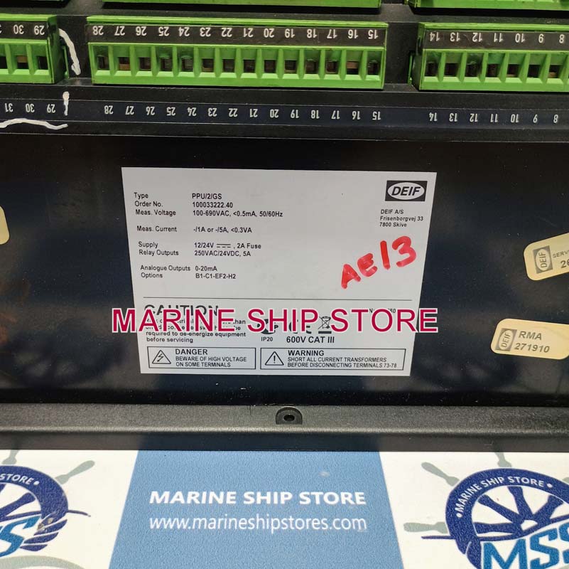 DEIF PPU-2-GS-100033222.40 PROTECTION AND POWER MANAGEMENT SYSTEM