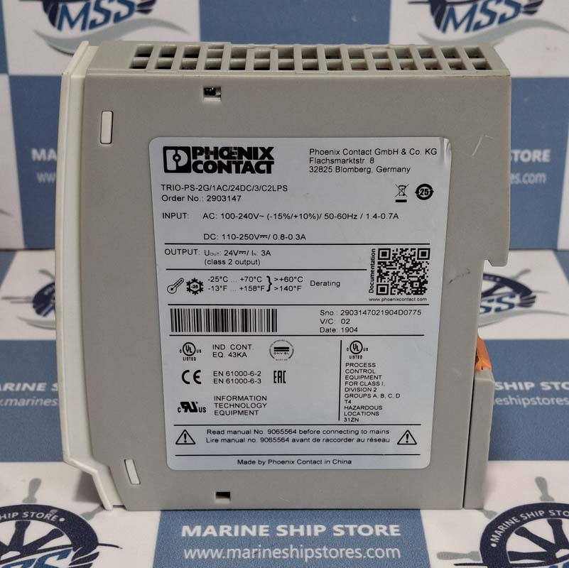 PHOENIX CONTACT TRIO-PS-2G-1AC-24DC-3-C2LPS-2903147 POWER SUPPLY UNIT